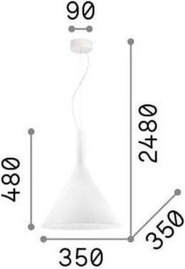 Produktbild Ideal lux COCKTAIL Pendelleuchte E27 ⌀350mm dimmbar Weiss 074313 (E27)