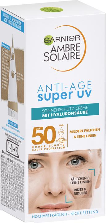 Garnier Ambre Solaire Sensitive expert+ Anti-Age Super UV (Crème solaire visage, SPF 50+, 50 ml, 70 g)