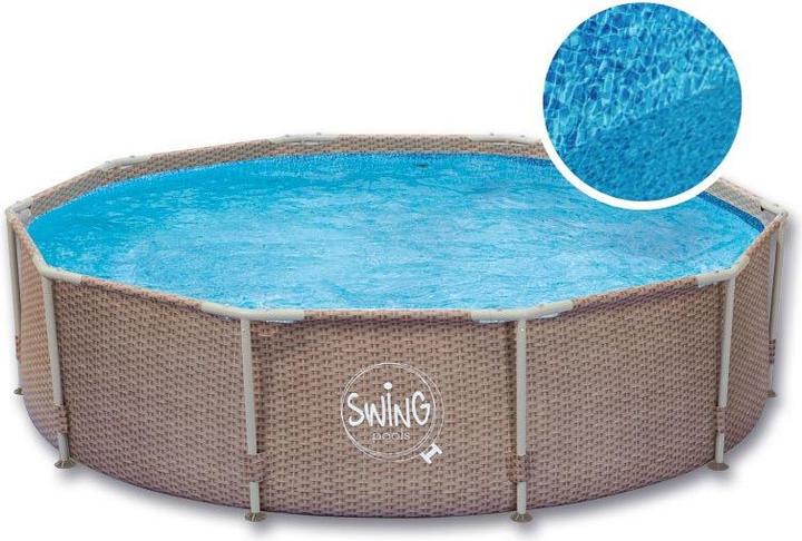 Produktbild Swing ACTIVE RAHMEN POOL – 3,66 x 0,91 m, Korbdesign (Dunkles Doppelrattan) (366 x 91 cm)