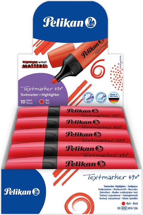 Image du produit Pelikan Surligneur 490 1-5mm rouge (Rouge fluo, 5 mm, 1 x)