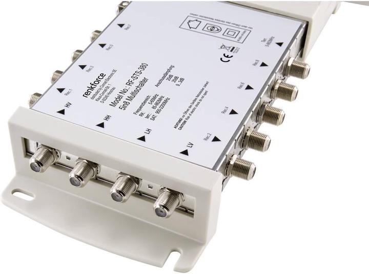 Actual product image Renkforce RF-STS-380 SAT multiswitch Inputs (multiswitch): 5 (4 SAT/1 terrestrial) Number of subscribers: 8 (Multi switch)