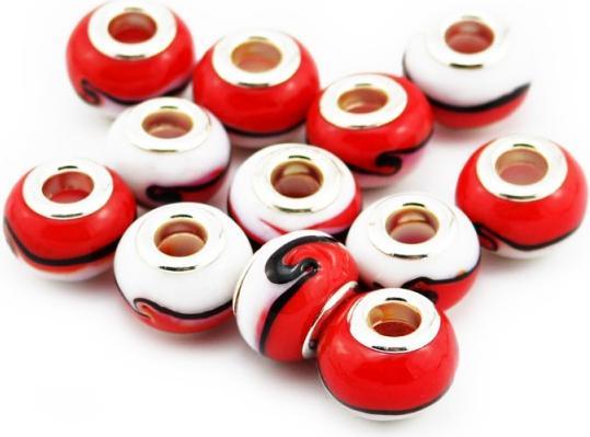 Image du produit Hermex Verre Bead argenté 925 - Rouge argenté (Argent 925)