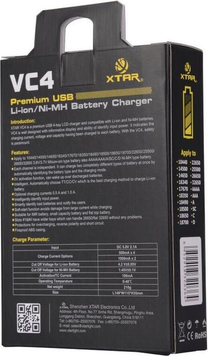 Image du produit Xtar VC4 (1 pcs, A, C, D, AA, AAA, AAAA, Chargeurs sans batterie)