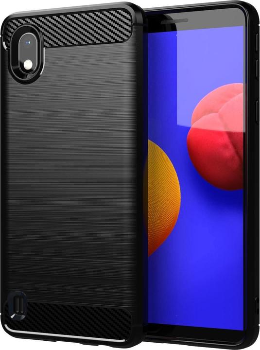 Produktbild Cadorabo TPU Ultra Slim carbon edelstahl Kombi Cover (Samsung Galaxy A10, HTC One M10)