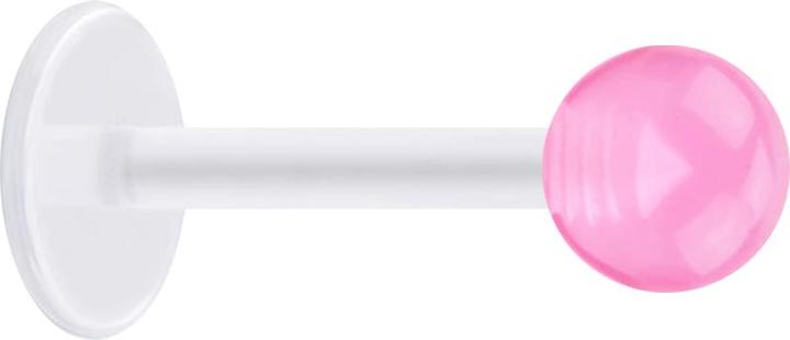 Produktbild Star Piercing Micro Labret transparent mit Kugel pink transparent (ohne Messing, Acryl, Bioflex)