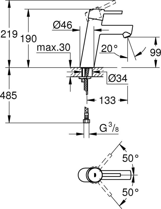 Image du produit Grohe Concetto Mitigeur monocommandé pour lavabo M-Size