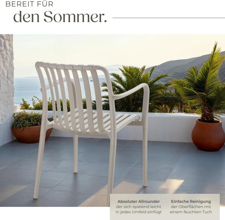 Produktbild tectake Gartenstühle Alcudia, wetterfest, stapelbar