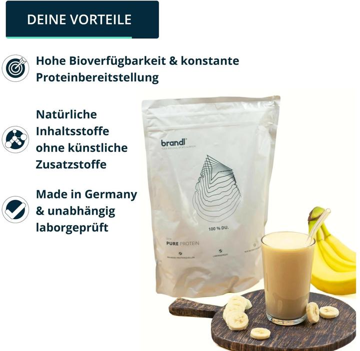 Immagine prodotto Brandl-Nutrition Polvere di Proteine Pure Vegan (Banana, 1 pz., 1000 g)