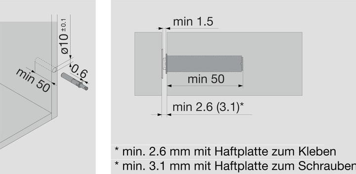Actual product image Blum TIP ON 956 con magnets, corta