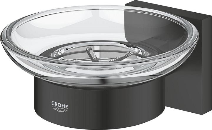 Grohe Porta sapone Start Cube QuickFix con supporto, colla o trapano, nero opaco