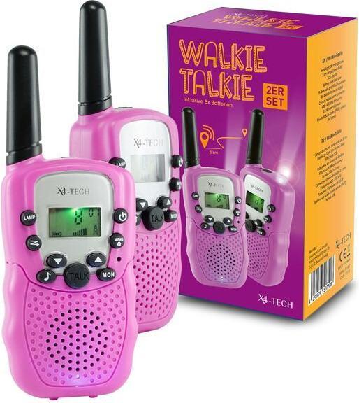 Actual product image X4 TECH Walkie Talkie set of 2 pink (3 km)