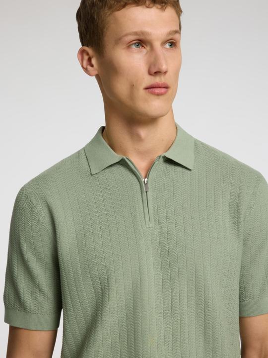 Actual product image Selected Homme Slhcran Ss Knit Structure Half Zip Polo (S)
