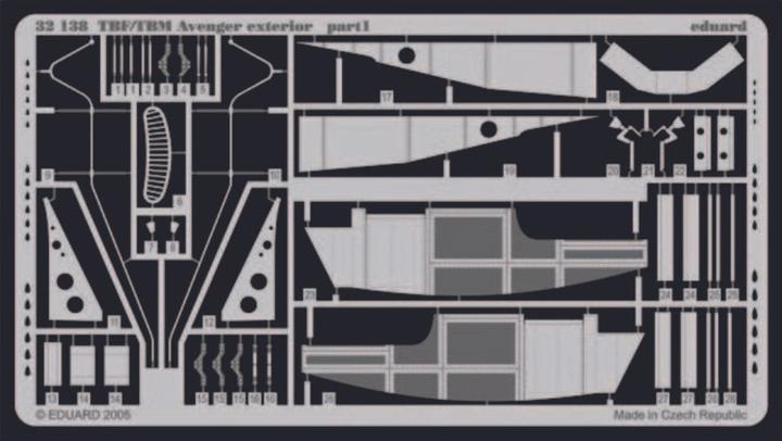 Actual product image Eduard TBF/TBM Avenger exterior for Trumpeter kit