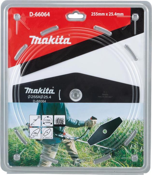 Actual product image Makita D-66064 2 Tooth Impact Knife 255x25 4mm (Lawn mower blades + replacement blades garden machinery)