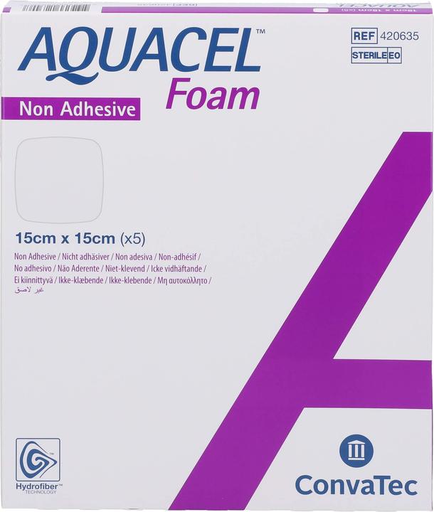 Produktbild Aquacel Ag Schaumverband nicht-adhäsiv 15x15cm (5 x)