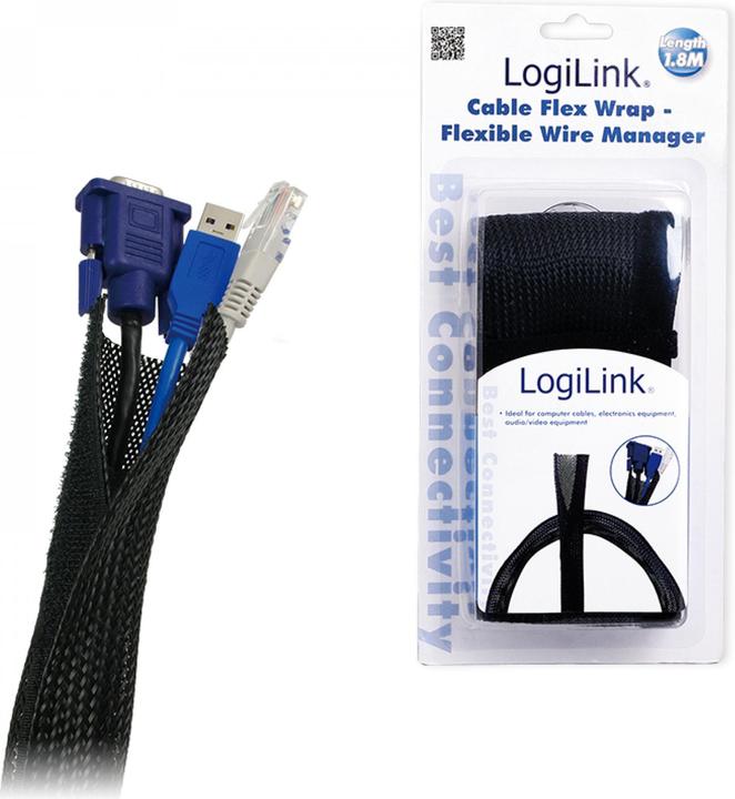 Produktbild LogiLink Kabelbündel-Gewebeschlauch (Kabelschlauch, 180 cm)