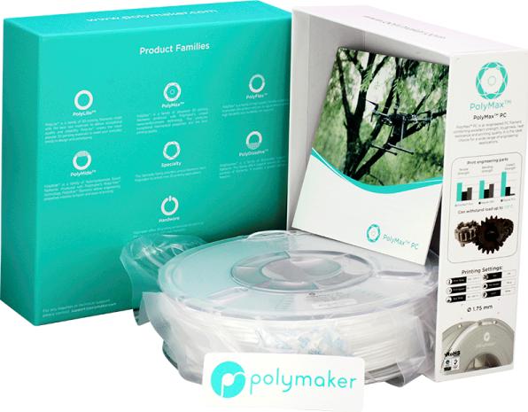 Image du produit Polymaker PCMax™ (Carbone, 1.75 mm, 750 g, Blanc)