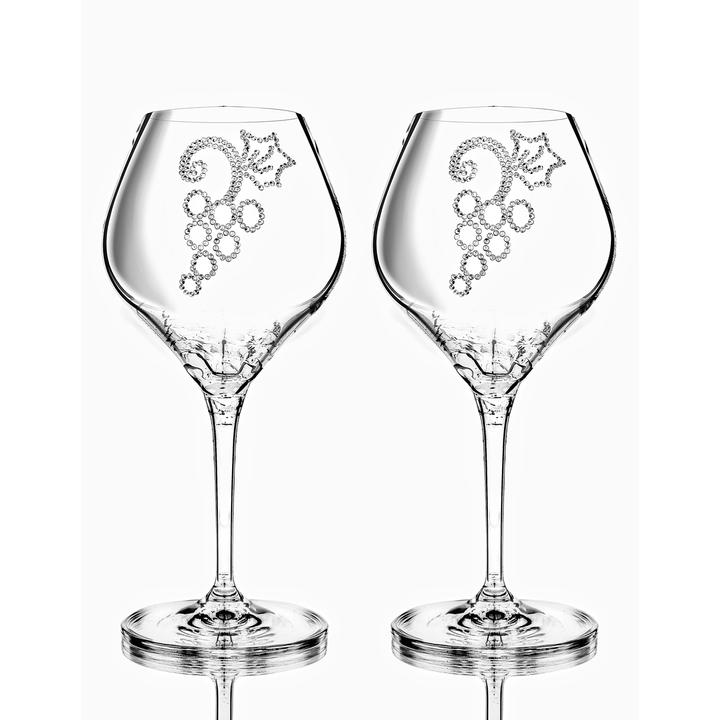 Image du produit Bohemian Grace Verres à vin avec Swarovski Elements (28 cl, 2 Verres, Verres à vin blanc)