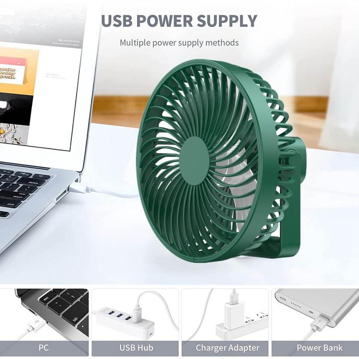 Actual product image Cover-Discount Mini Portable Table Fan Black (50 dB)
