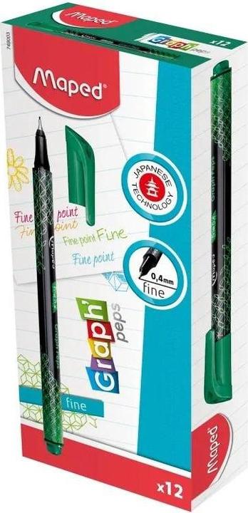 Maped Graph Peps Deko Fineliner grün (12 Stk) (Vert, 12 x)