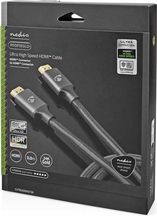 Immagine prodotto Nedis Cavo HDMI ™ ad altissima velocità | HDMI™ maschio | HDMI™ maschio | 8K@60Hz | 48 Gbps | 3,00 m (3 m, HDMI)