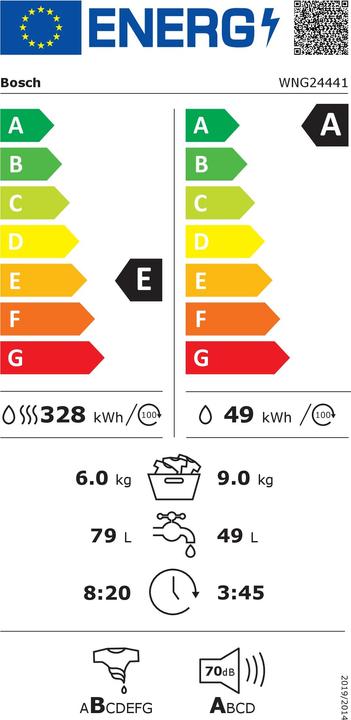 Energie-Label Bosch Hausgeräte WNG24441 (EU-Stecker)