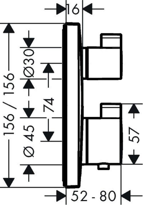 Produktbild hansgrohe Ecostat Square Thermostat Unterputz (mattweiss)