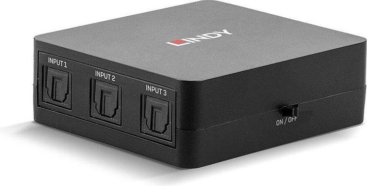 Actual product image Lindy 3 Port Optical Audio Switch (TOSLINK)
