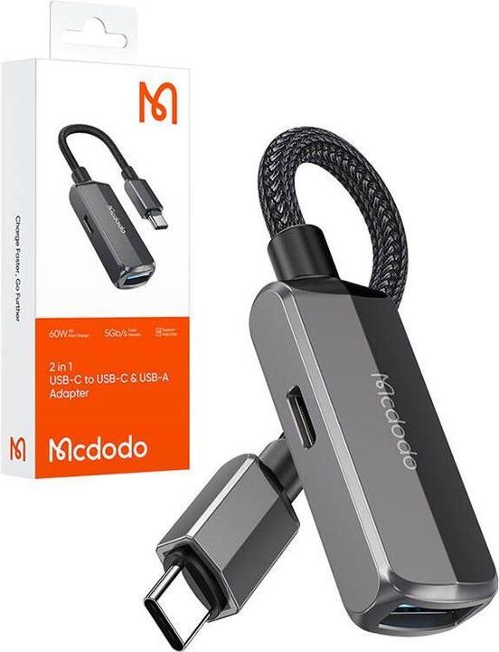 Actual product image Mcdodo CA-2830 OTG 2in1 Convertor USB-C do USB-C + USB-A (USB Type C, USB-A, USB Type C)