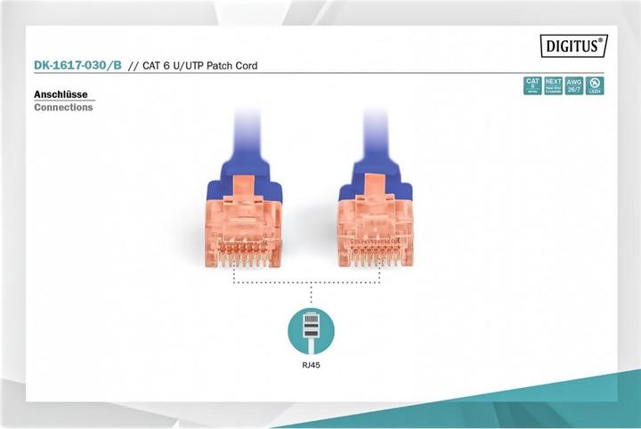 Immagine prodotto Digitus Cavo patch U/UTP CAT - LSZH (U/UTP, CAT6, 3 m)