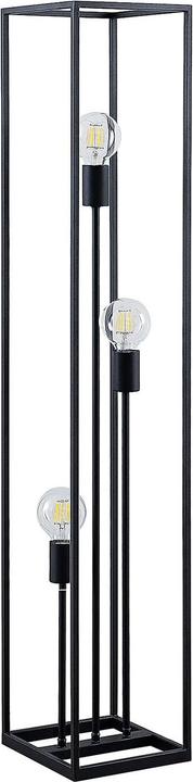 Actual product image Lindby Krisha floor lamp in black steel, 3-light. (E27)