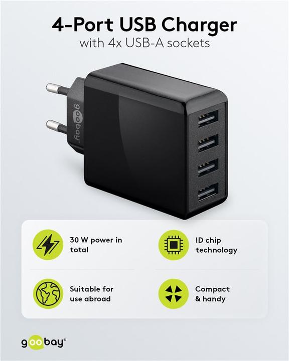 Immagine prodotto Goobay Caricatore a 4 vie (30 W)