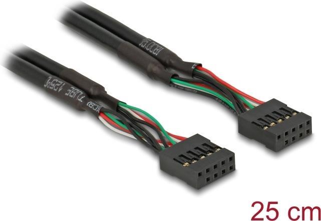 Actual product image Delock Cable USB 2.0 post socket 2.54 mm 10 pin to USB 2.0 (0.25 m)