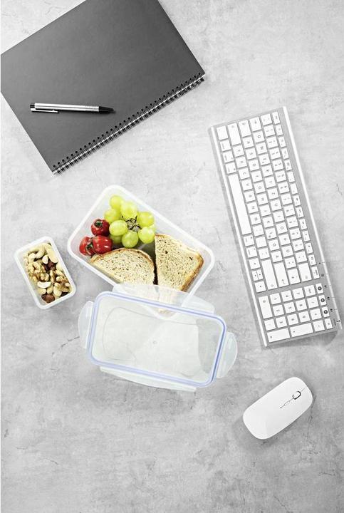 Actual product image Gourmetmaxx 14442 Click-it food storage containers 10 pcs. transparent/blue (2.20 l)