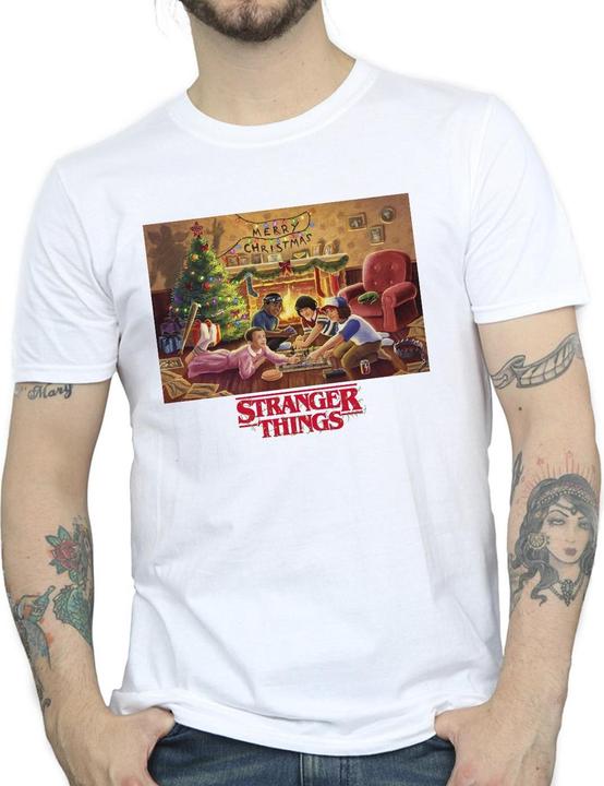 Actual product image Netflix Mens Stranger Things Christmas Gathering T-Shirt (M)