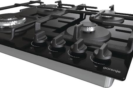 Image du produit Gorenje Hob GTW641EB Gas on glass, Number of burners/cooking zones 4, Mechanical, Juodas