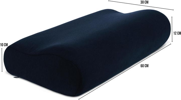 Image du produit Aspero Oreiller viscoélastique avec taie d'oreiller Wavre (60 x 30 x 12 cm)