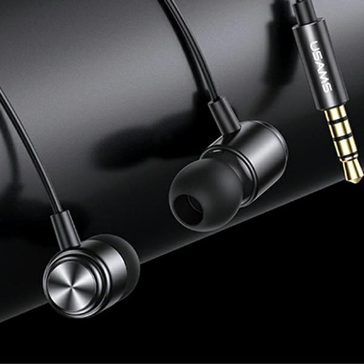 Actual product image Usams Słuchawki stereo EP-44 jack 3.5mm czarny/black HSEP4401 (US-SJ548) (ANC, Cable)