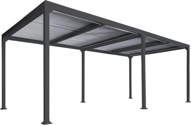 Mendler Alu Pergola HWC-L41, Lamellen-Pavillon, stabiles 8cm-Metall-Gestell 3x6m - anthrazit (300 cm, 306 cm)
