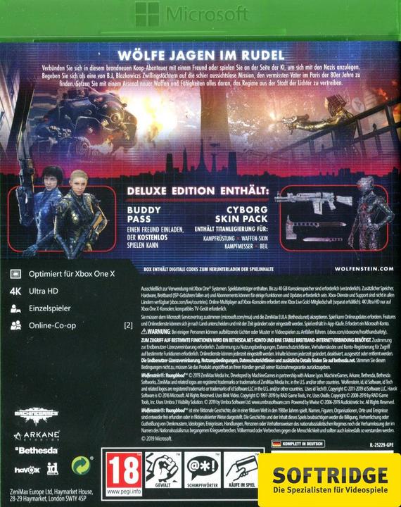 Produktbild Bethesda Wolfenstein: Youngblood - Deluxe Edition (Xbox One X, Xbox Series X, DE)