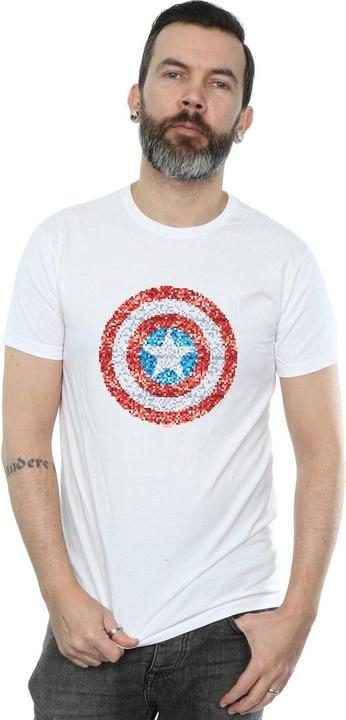 Actual product image Mens Captain America Pixelated Shield T-Shirt (3XL)