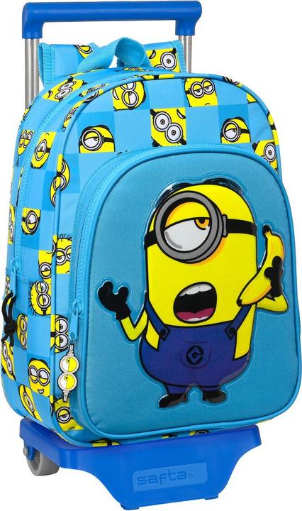 Minions Schulrucksack mit Rädern Minionstatic Blau (26 x 34 x 11 cm)