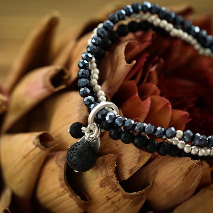 Image du produit Andreani Armband mit Anhänger aus echten Lavasteinen (8 cm)
