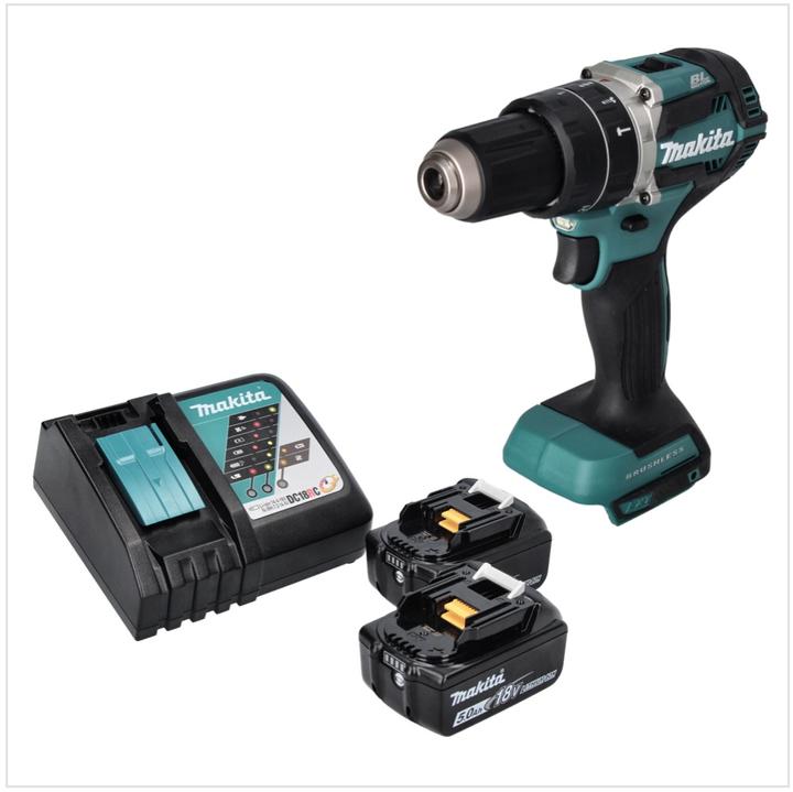 Actual product image Makita DHP 484 RT Battery impact drill 18 V 54 Nm Brushless + 2x battery 5.0 Ah + charger (Rechargeable battery operated)