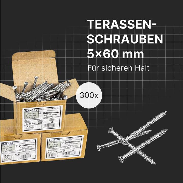 Produktbild Sanpro Terrassenbauset für 6m² ohne Stelzlager, ohne Zubehör (300 x)