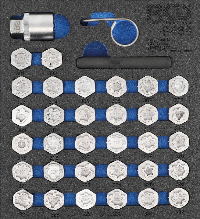 Actual product image BGS Tool Tray 1/6: Rim Lock Socket Set for Mercedes-Benz 35 pcs.