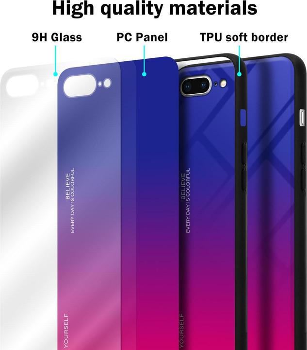Productafbeelding Cadorabo TPU 2 kleuren glasdekking (Apple iPhone 7 Plus, Apple iPhone 7s Plus)
