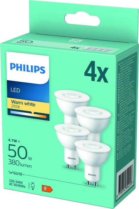 Image du produit Philips blanc (GU10, 4.70 W, 380 lm, 4 x, F)