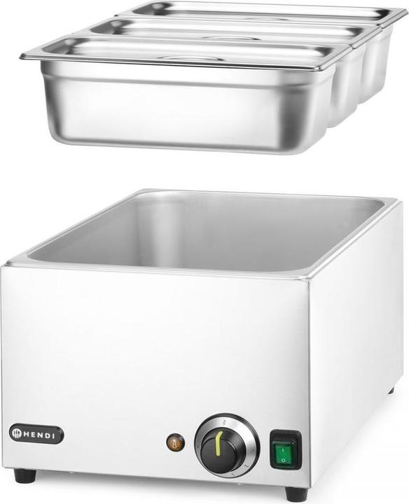 Produktbild Hendi Set: Bain-Marie Ranger + 3x GN 1/3 Behälter mit Deckel,, GN 1/1, 230V/1000W, 590x332x(H)