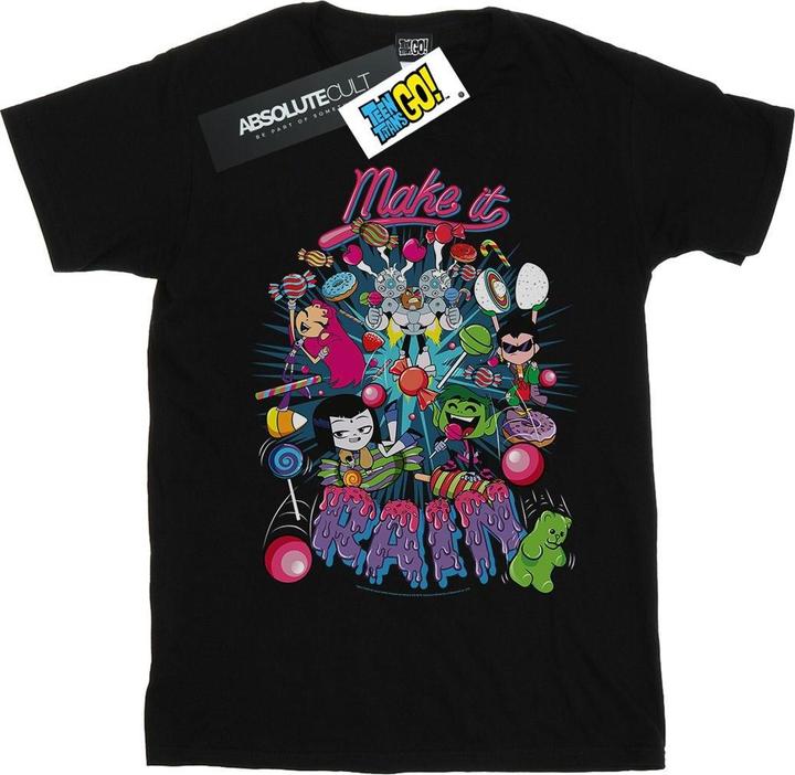 Actual product image Girls Teen Titans Go Make It Rain Cotton T-Shirt (128)